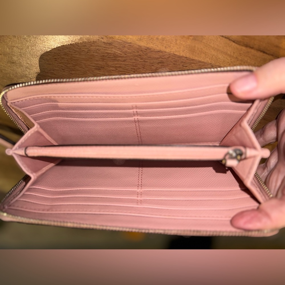 Coach, Pale Pink Zip Around Wallet with Wristlet - Picture 8 of 8